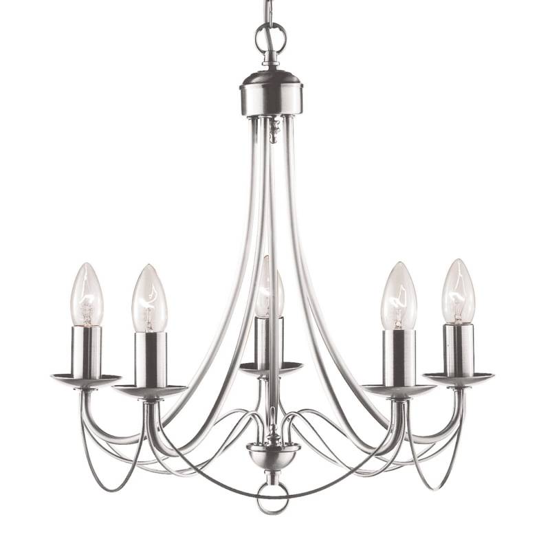 B-Ware Searchlight Kronleuchter Maypole Satin Silber Fünfflammig Deckenlampe Lampe Deko B-Ware Searchlight Kronleuchter Maypole Satin Silber Fünfflammig Deckenlampe Lampe Deko von Searchlight