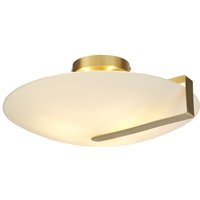 Deckenlampe Glas Metall E27 Ø40,5 cm rund in Gold Weiß Deckenlampe Glas Metall E27 Ø40,5 cm rund in Gold Weiß von Searchlight