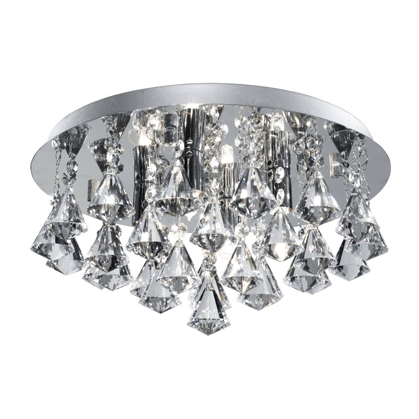Deckenlampe Hanna, Kristall Diamantform 35cm chrom von Searchlight