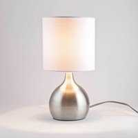 Dimmbare Touch Schreibtischleuchte Touchdimmer Modern silbern von Searchlight