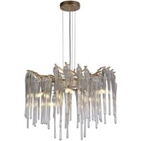 Elegante Hängelampe in Gold Glaszapfen L:50 cm G9 von Searchlight