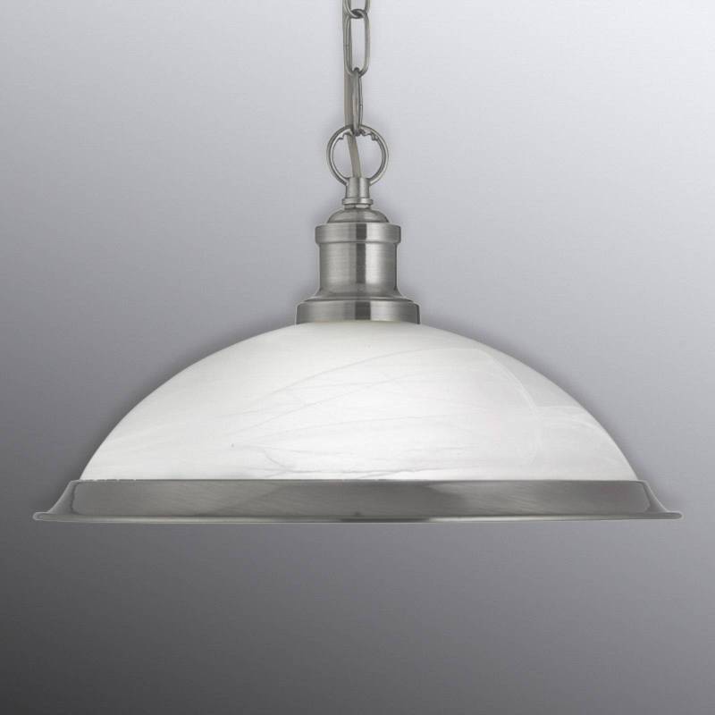 Glas-Hängeleuchte Bistro, 1-flammig, silber von Searchlight