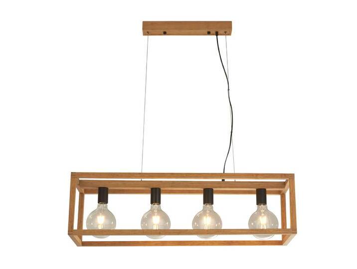 Hängelampe Esszimmer Square Holz Searchlight - 54741-4NA von Searchlight