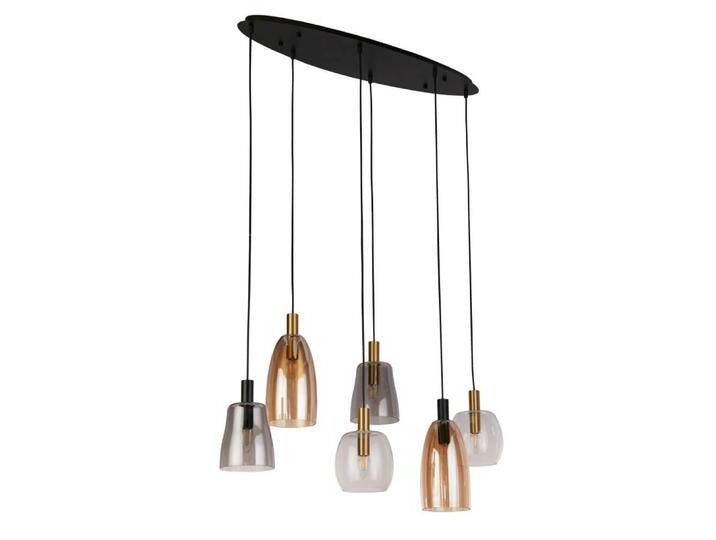 Hängelampe mit 6 Leuchten Divine mehrere Glasfarben Searchlight - von Searchlight