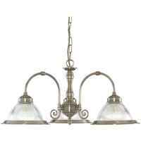 Jugendstil Hängeleuchte mit Glasschirm Antik von Searchlight