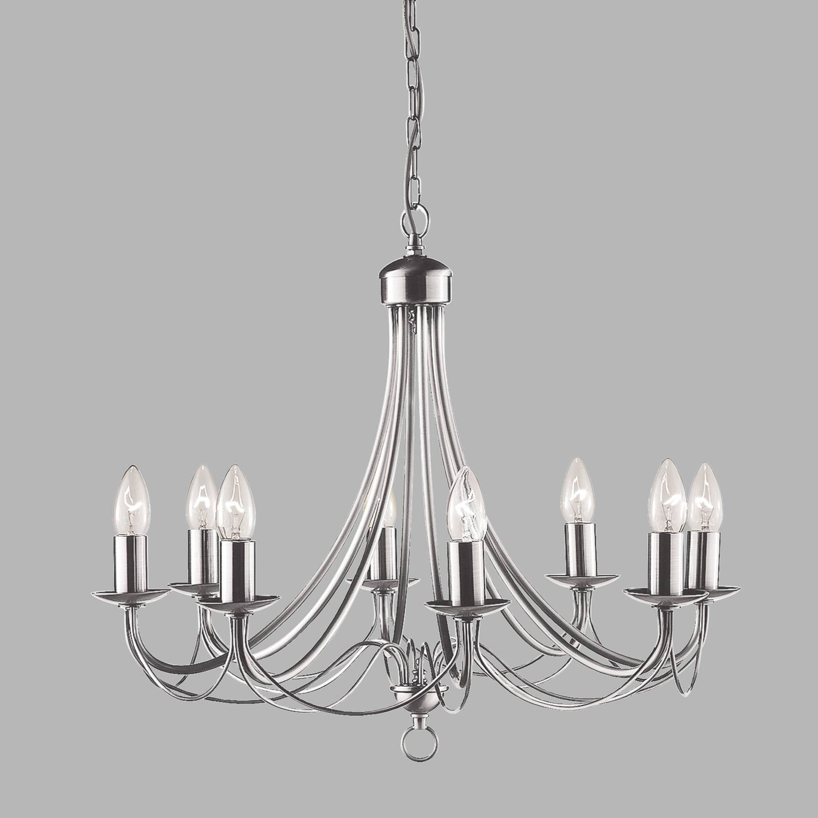 Kronleuchter Maypole satin silber, achtflammig von Searchlight