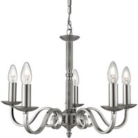 Kronleuchter in Silber 5-armig elegant von Searchlight