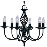 Kronleuchter schwarz Jugendstil 6-flmg. Kronleuchter schwarz Jugendstil 6-flmg. von Searchlight