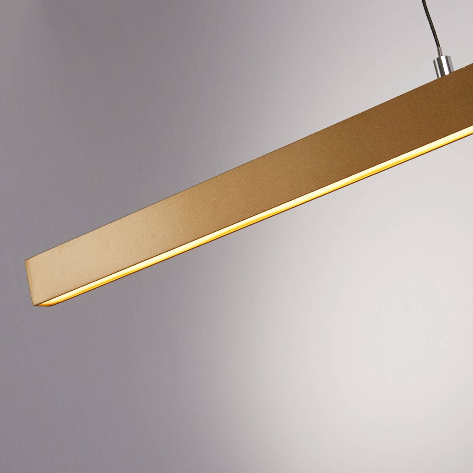 LED-Hängelampe Layla, linear, gold, höhenverstellbar, CCT von Searchlight
