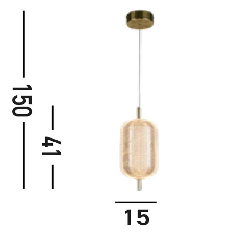 LED-Hängeleuchte Capsule, messingfarben, Eisen, Acryl von Searchlight