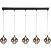 LED Pendelleuchte Metall Glas 120 cm 3000 K 5-flammig von Searchlight