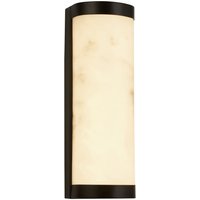 LED Wandleuchte Harz Metall Schwarz Marmor IP44 B:12 cm von Searchlight