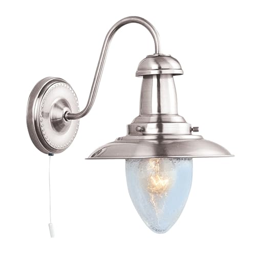 Landhaus Stil Wand Lampe Wohn Zimmer Beleuchtung Flur Leuchte silber Searchlight 5331-1SS von Searchlight