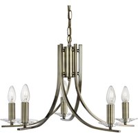 Moderne Hängeleuchte antik messing 5-flmg. von Searchlight