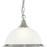 Pendelleuchte mit Glasschirm Silbern von Searchlight