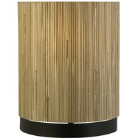 Runde Tischlampe Bambus Metall klein 23 cm natürlich von Searchlight