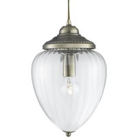 Rustikale längliche Pendelleuchte E27 mit Glasschirm Bronze von Searchlight