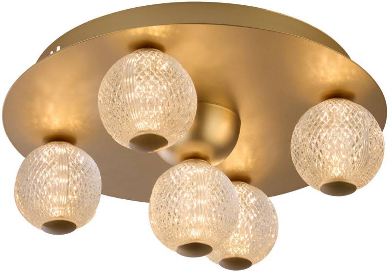 Searchlight Deckenleuchte Asteroid Led Flush,Gold Metal with Clear Acrylic Balls, LED fest integriert, Warmweiß von Searchlight