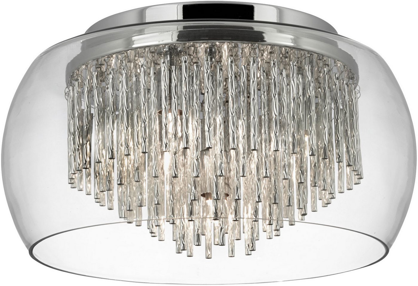 Searchlight Deckenleuchte Curva 4Lt Flush - Chrome Metal & Crystal Glass, Leuchtmittel wechselbar Searchlight Deckenleuchte Curva 4Lt Flush - Chrome Metal & Crystal Glass, Leuchtmittel wechselbar von Searchlight