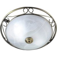 Searchlight Deckenleuchte messing Glas Stahl B/H/L/D: ca. 37x16x37x37 cm E14 2 Brennstellen von Searchlight