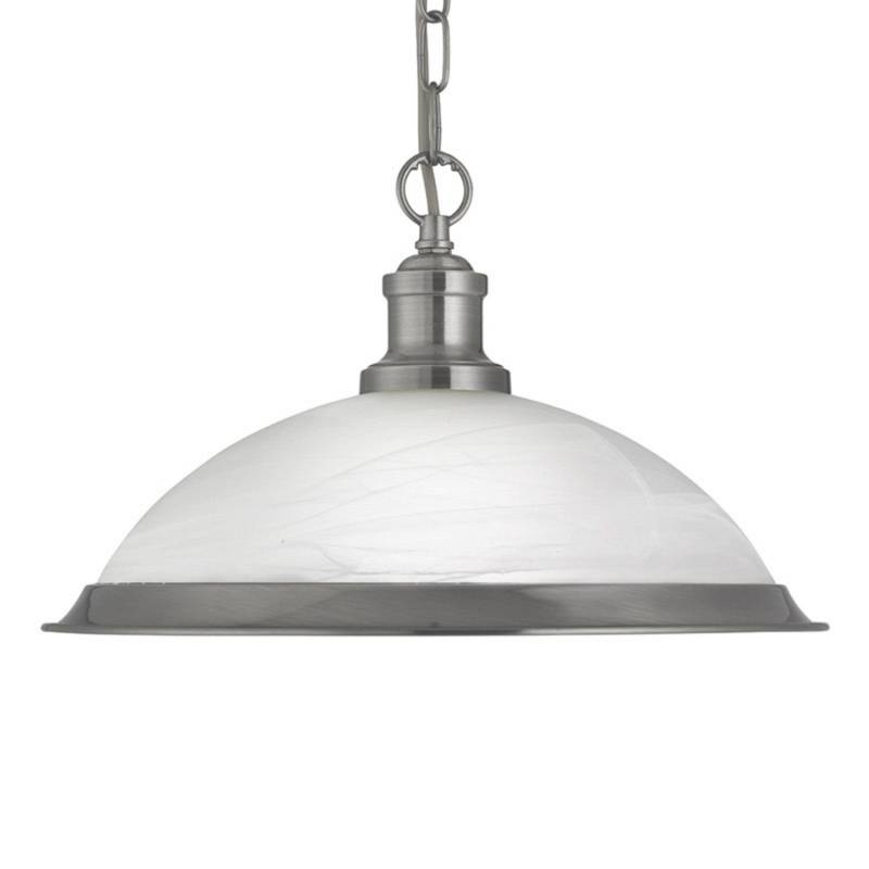 Searchlight Glas Hängeleuchte Bistro Deckenlampe Deckenlampe E27 1 Flg Silber B-Ware von Searchlight