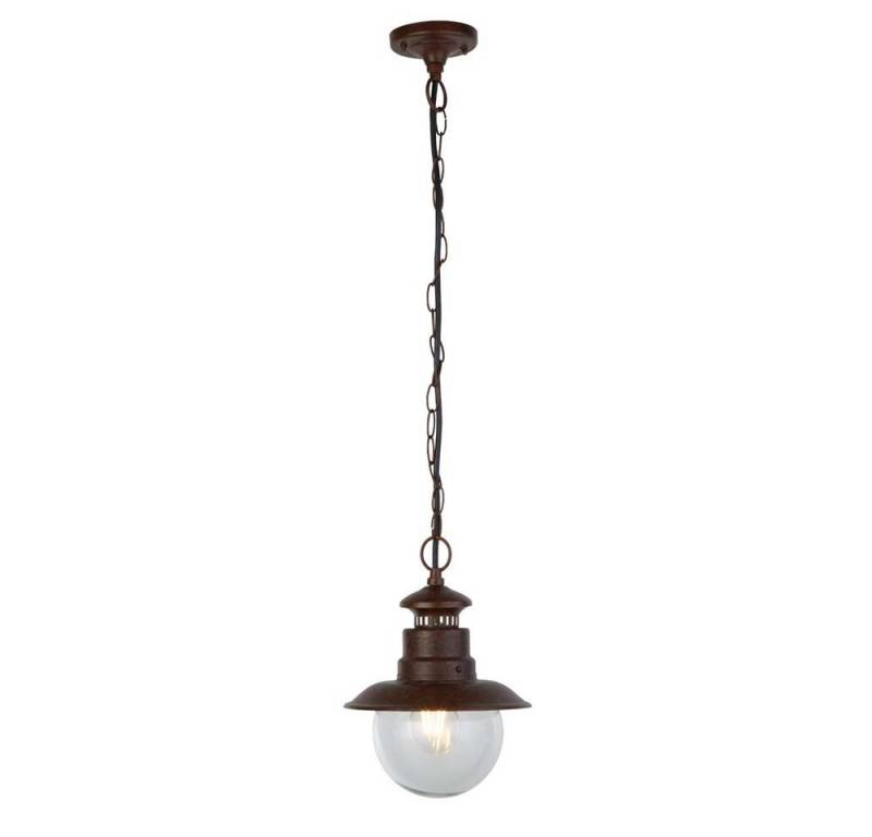 Searchlight Hängeleuchte, Leuchtmittel nicht inklusive, Außenleuchte Hängelampe Terrassenleuchte E27 Glas klar Stahl von Searchlight