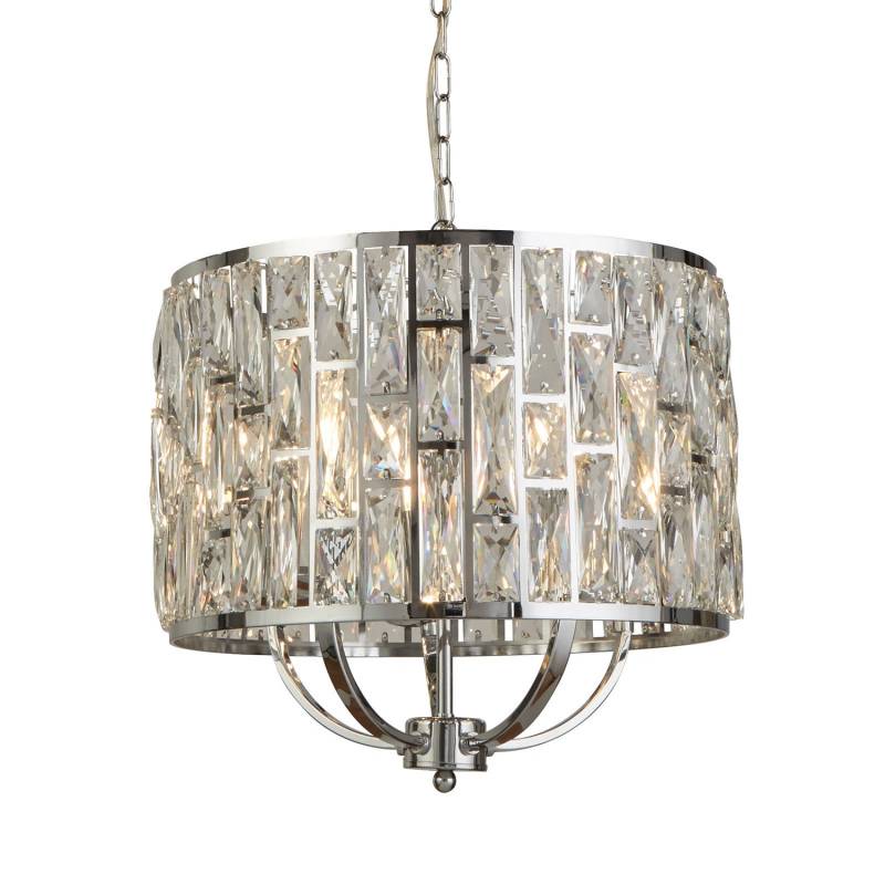 Searchlight Hängeleuchte Bijou Mit Kristallglasschirm ø 44 Cm Chrom Schirm Lampe B-Ware von Searchlight