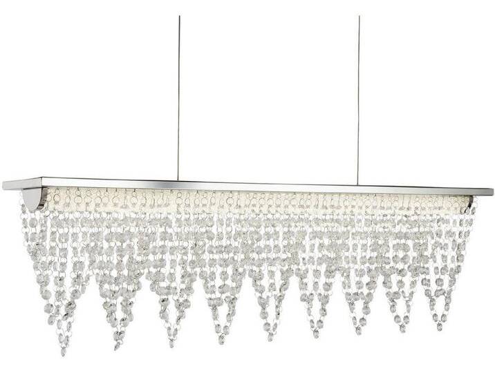 Searchlight Hängeleuchte Drape LED Bar Pendant - Chrome Metal & Clear Crystal, LED fest integriert, Neutralweiß, silberfarben Searchlight Hängeleuchte Drape LED Bar Pendant - Chrome Metal & Clear Crystal, LED fest integriert, Neutralweiß, silberfarben von Searchlight