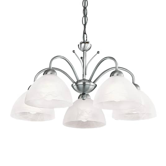 Searchlight Hängeleuchte Milanese 5 Fl. Silber Hängeleuchte Lampe Leuchte Ip20 B-Ware von Searchlight