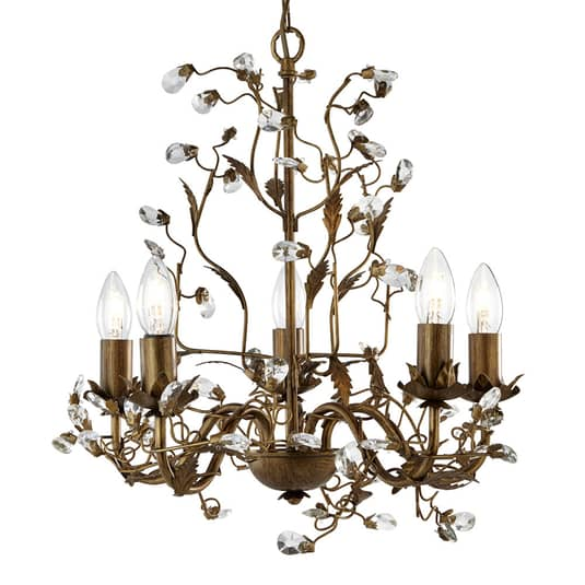 Searchlight Kronleuchter Almandite Deckenlampe Deckenleuchte Leuchte 5fl. braun von Searchlight