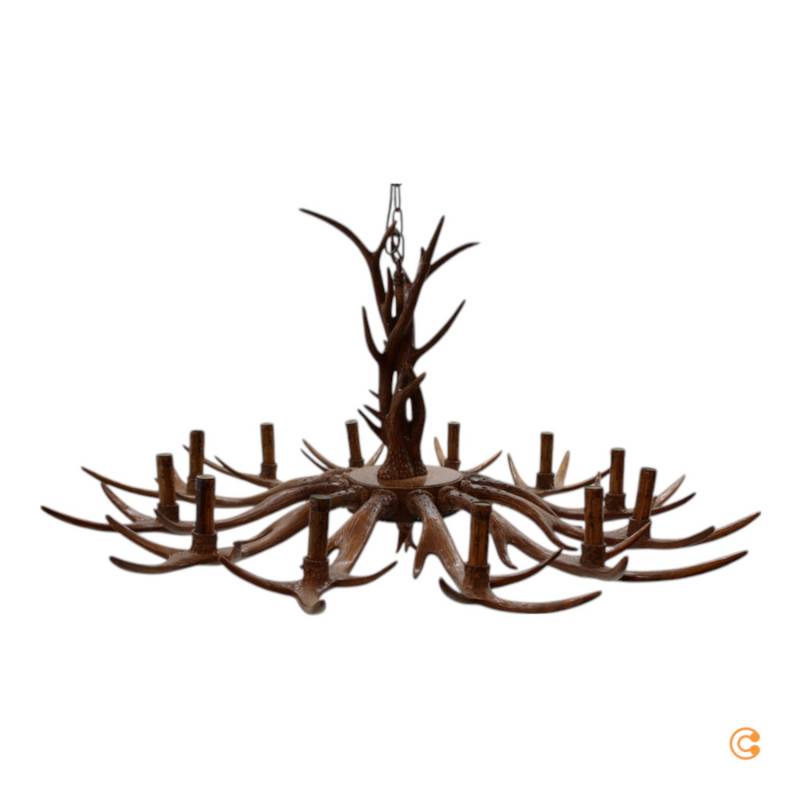 Searchlight Kronleuchter Leuchte Stag Geweihform Braun E14 Siehe Text/Fotos C-Ware von Searchlight