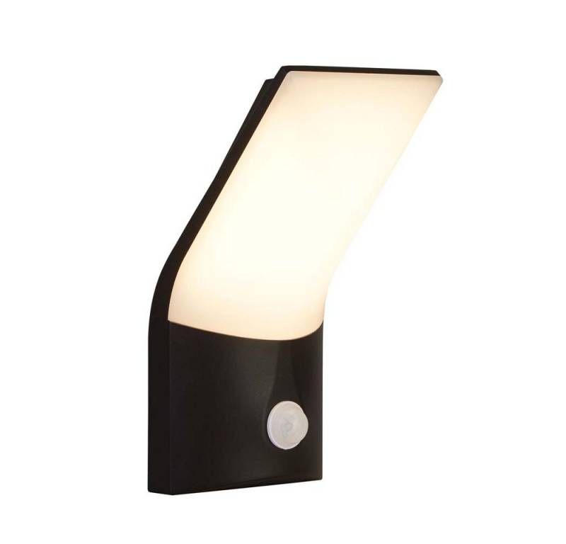 Searchlight LED Außen-Wandleuchte, LED-Leuchtmittel fest verbaut, Warmweiß, Wandleuchte Außenlampe Terrassenleuchte LED Bewegungsmelder schwarz von Searchlight