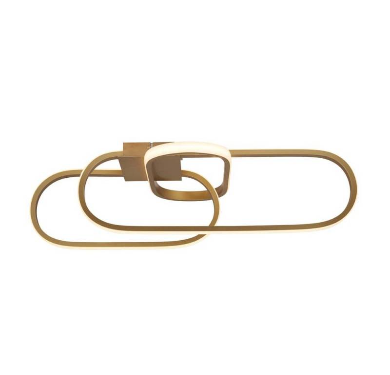 Searchlight LED Deckenleuchte, LED-Leuchtmittel fest verbaut, Farbwechsel, Deckenleuchte Designleuchte Wohnzimmerlampe LED geschwungen gold opal von Searchlight