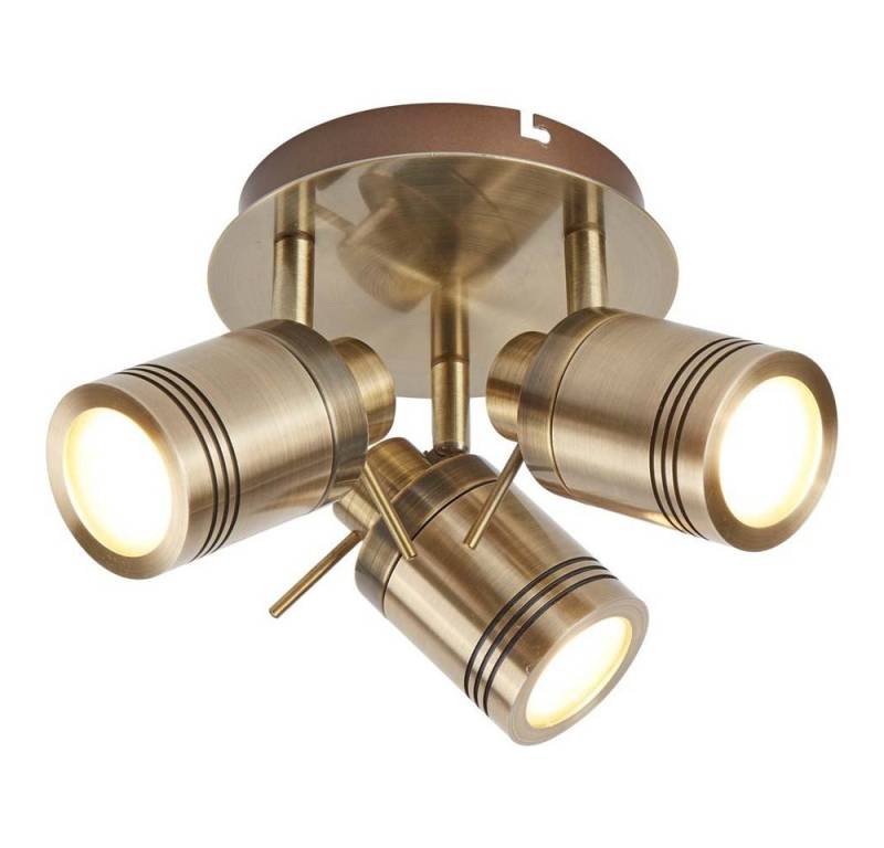 Searchlight LED Deckenleuchte, Leuchtmittel inklusive, Warmweiß, Decken Lampe Leuchte Antik Messing Strahler Küche Bade Wohn Zimmer von Searchlight