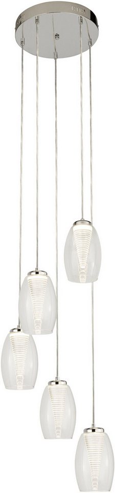 Searchlight LED-Hängeleuchte Hängeleuchte Cyclone, 5-flammig, LED fest integriert, Warmweiß, Stalaktit-Optik von Searchlight