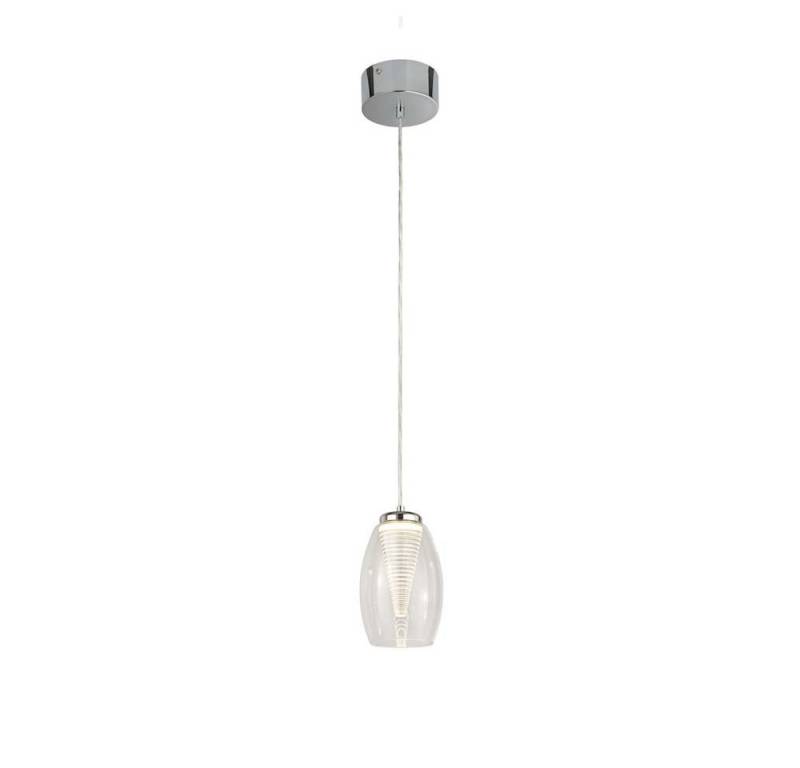 Searchlight LED-Hängeleuchte, LED-Leuchtmittel fest verbaut, Warmweiß, Pendellampe Esstischleuchte Hängelampe LED Glas Wohnzimmerleuchte von Searchlight