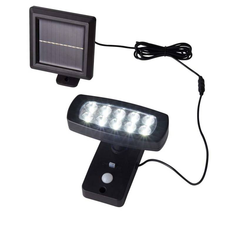 Searchlight LED Solarleuchte, LED-Leuchtmittel fest verbaut, Warmweiß, Wandleuchte Außenleuchte Solarleuchte LED Bewegungsmelder Schwarz H 17 von Searchlight