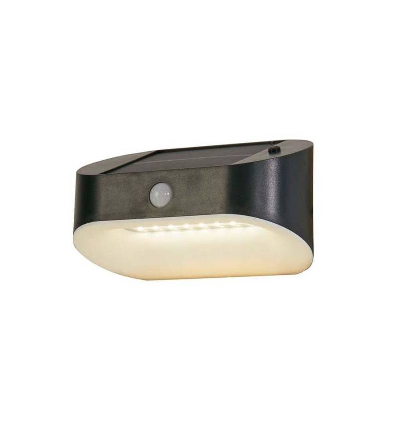 Searchlight LED Solarleuchte, LED-Leuchtmittel fest verbaut, Warmweiß, Wandleuchte Solarleuchte LED Außenleuchte Gartenleuchte Grau H 9,5 cm von Searchlight