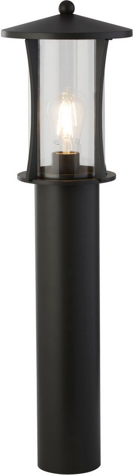 Searchlight Pollerleuchte Pagoda Outdoor Post - Black Metal & Clear Glass, Leuchtmittel wechselbar von Searchlight