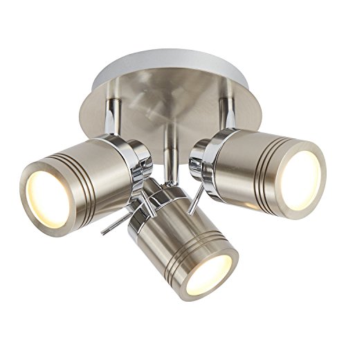 Searchlight Samson - 3 Licht Badezimmer Deckenstrahler Satin Silber IP44, GU10 Searchlight Samson - 3 Licht Badezimmer Deckenstrahler Satin Silber IP44, GU10 von Searchlight