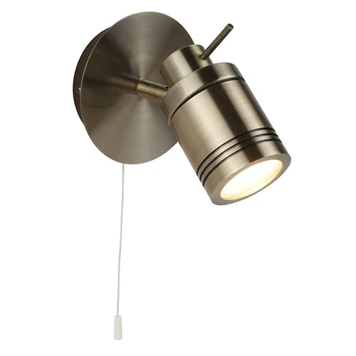 Searchlight Samson - LED 1 Licht Badezimmer Wandstrahler Antik Messing IP44, GU10 von Searchlight