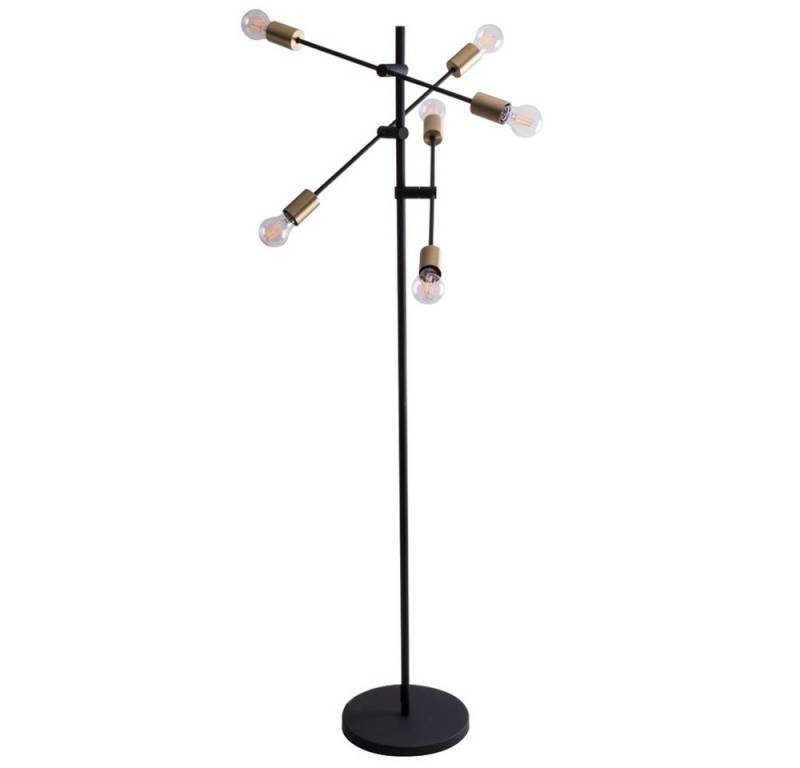Searchlight Stehlampe, Retro Steh Lampe Decken Fluter messing schwarz Vintage Stand Leuchte von Searchlight