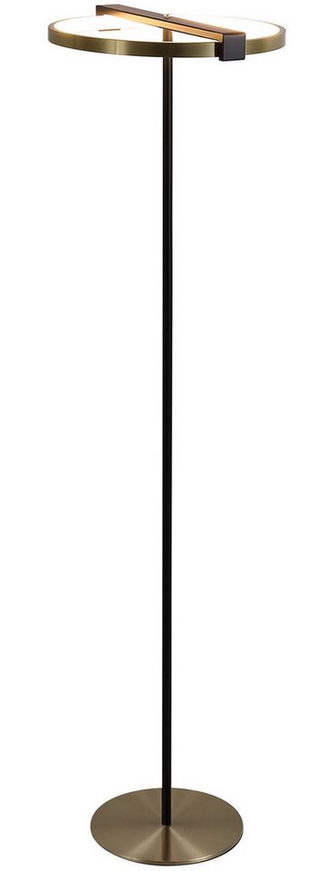 Searchlight Stehlampe Aerial LED Floor Lamp, Gold and Black Metal, LED fest integriert, Extra-Warmweiß von Searchlight