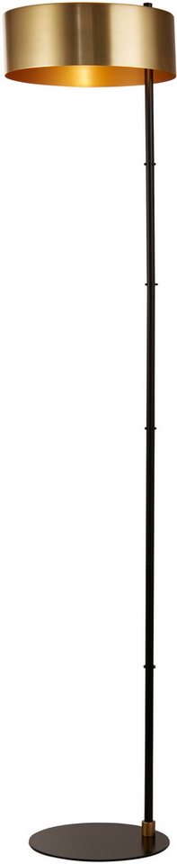 Searchlight Stehlampe Knox Floor Lamp - Black & Gold Metal, Leuchtmittel wechselbar von Searchlight