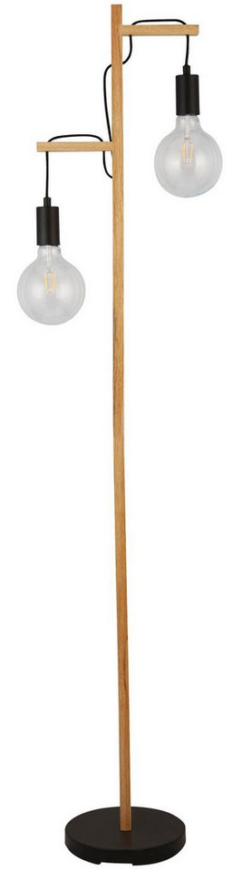 Searchlight Stehlampe Stehlampe Woody, 2-flammig, ohne Leuchtmittel, Echtholz von Searchlight
