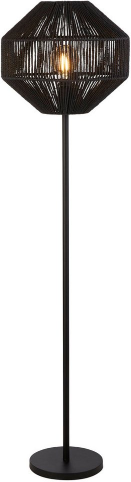Searchlight Stehlampe Wicker Floor Lamp - Matt Black Metal & Black Rope Shade, Leuchtmittel wechselbar, Naturmaterial Searchlight Stehlampe Wicker Floor Lamp - Matt Black Metal & Black Rope Shade, Leuchtmittel wechselbar, Naturmaterial von Searchlight
