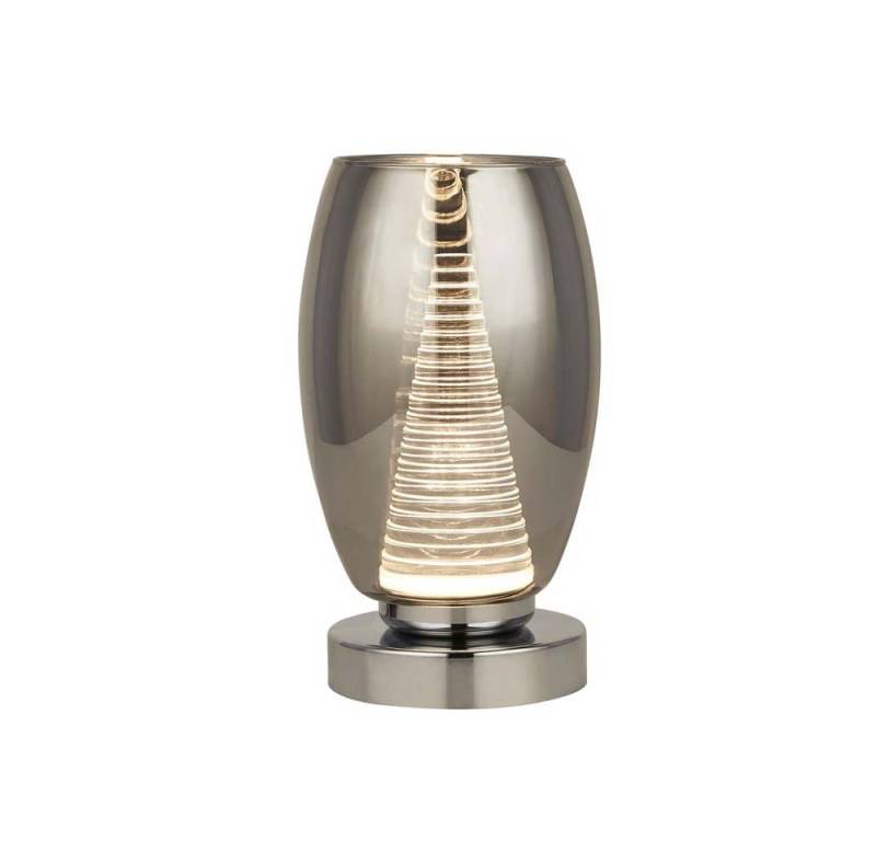 Searchlight Tischleuchte, Leuchtmittel nicht inklusive, Nachttischlampe Tischlampe Tischleuchte Rauchglas Wohnzimmerlampe H von Searchlight