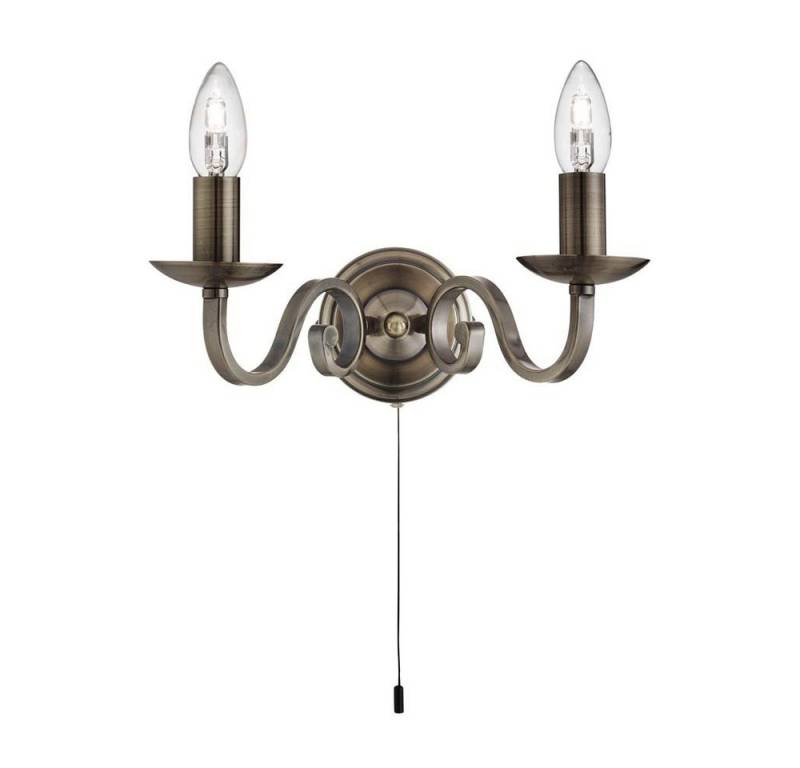Searchlight Wandleuchte, Leuchtmittel nicht inklusive, Wand Spot Lampe Leuchte Antik Messing Flur Büro Schlaf Wohn Zimmer von Searchlight
