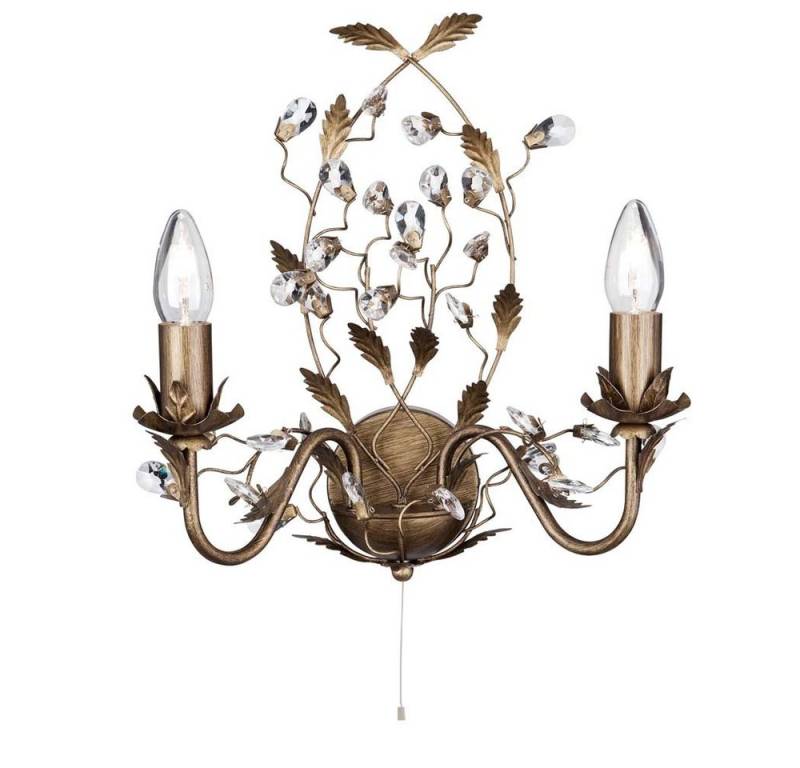 Searchlight Wandleuchte, Leuchtmittel nicht inklusive, Wand Spot Leuchte Lampe Gold Braun Flur Ess Schlaf Wohn Zimmer von Searchlight