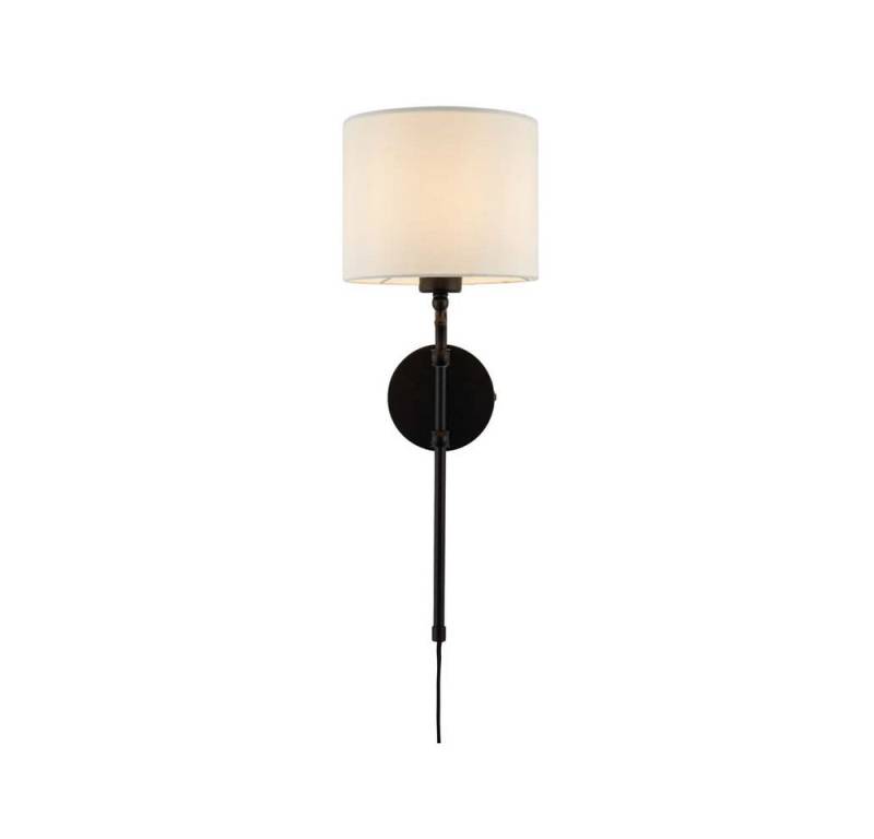 Searchlight Wandleuchte, Wandlampe Wandleuchte Flurlampe schwarz Textil Schlafzimmerleuchte von Searchlight